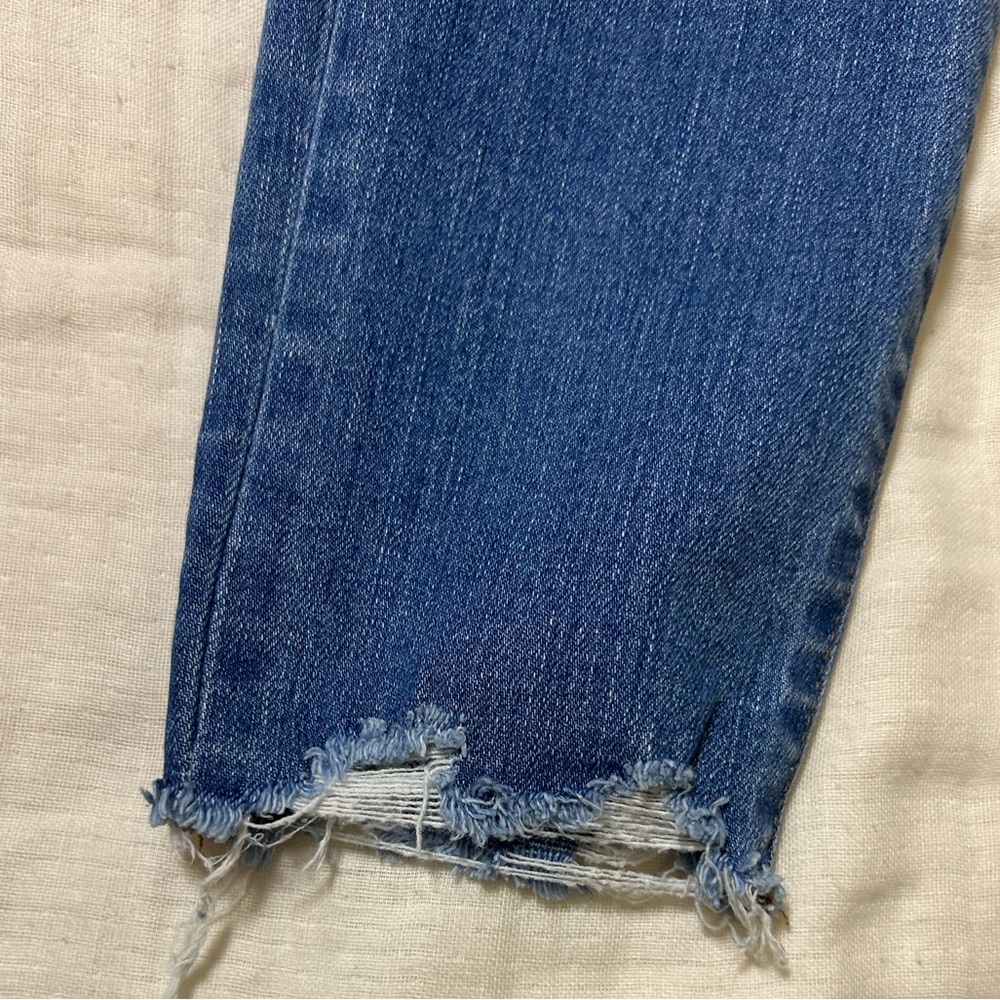 Madewell 9” Mid Rise Skinny Jeans 25 Distressed Raw Hem - Picture 3 of 11